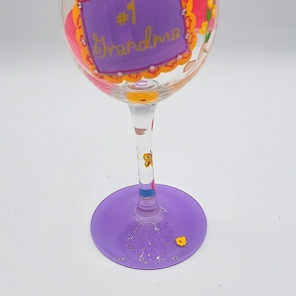 LOLITA Hand Painted Recipe Wine Glass #1 Grandma